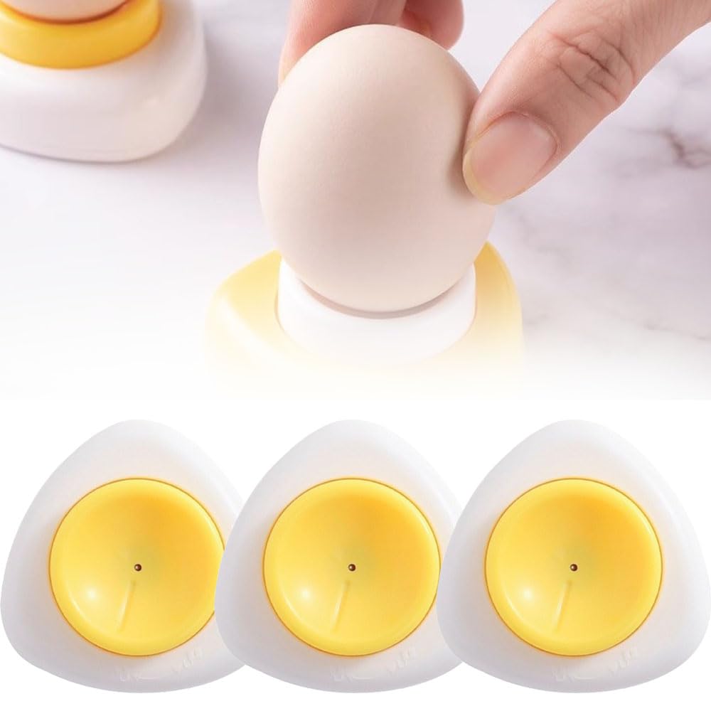 3 PCS Egg Punch, 2025 New Magnet Egg Piercer for Raw Eggs, Egg Poker for Hard Boiled Eggs, Easy Eggshell Peeler Remover Tool Egg Hole Puncher Pricker with Safety Lock Kitchen Gadgets (White*3)