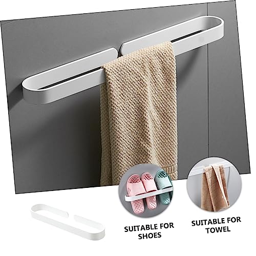 Garneck Wall Mounted Towel Rack Towel Holder Rack Bath Towel Bar Bathroom Mounted Towel Mount Clothing Mounted Towel Mounted Hooks Cabinet Hooks White Aluminum Alloy