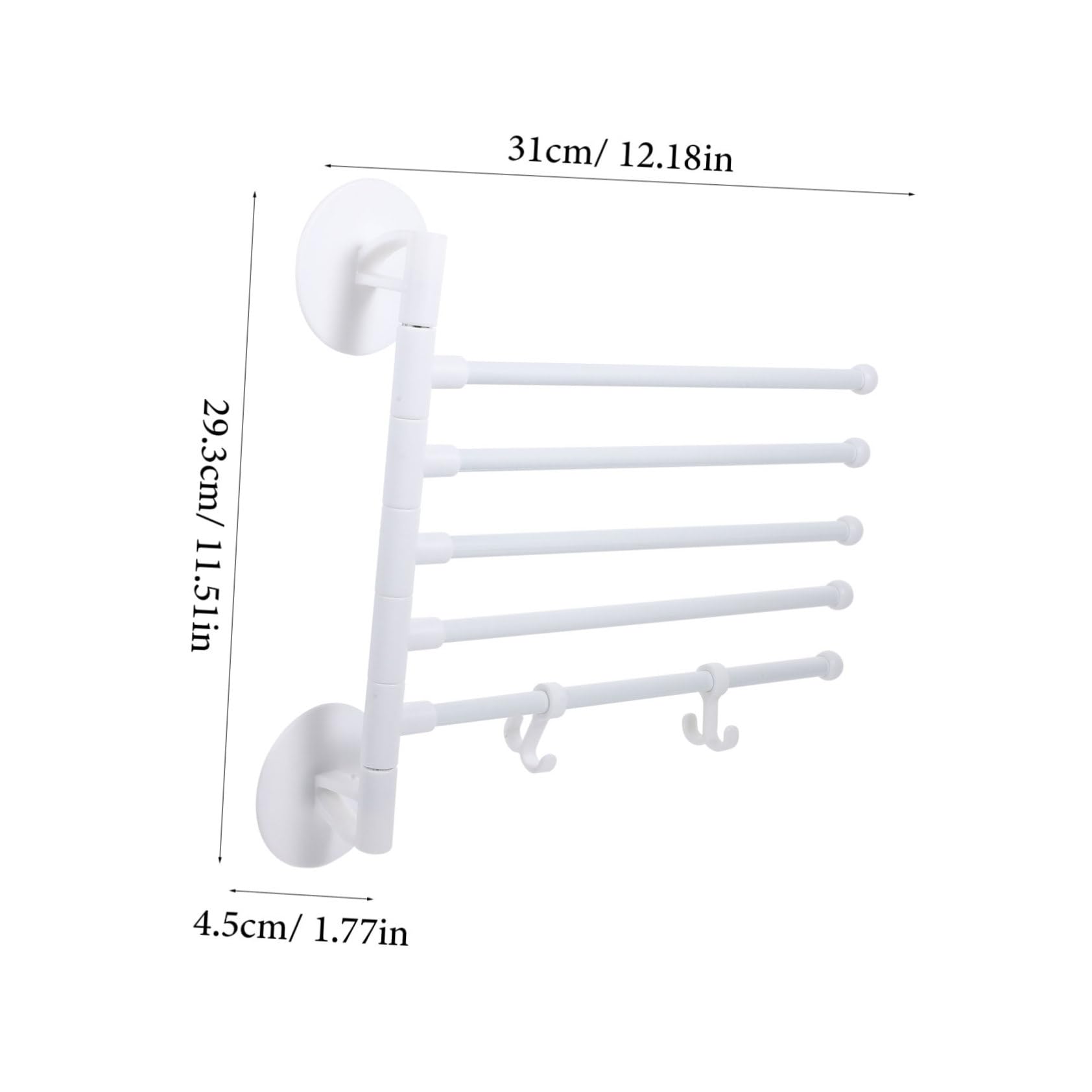 IMIKEYA 1 Set Towel Racks for Bathroom Wall Mounted Clothes Drying Rack Coat Hangers Towel Bar Towels Swivel Towel Rack Hand Towel Racks for Bathroom Bath Towel Rack Towel Rod White Rubber