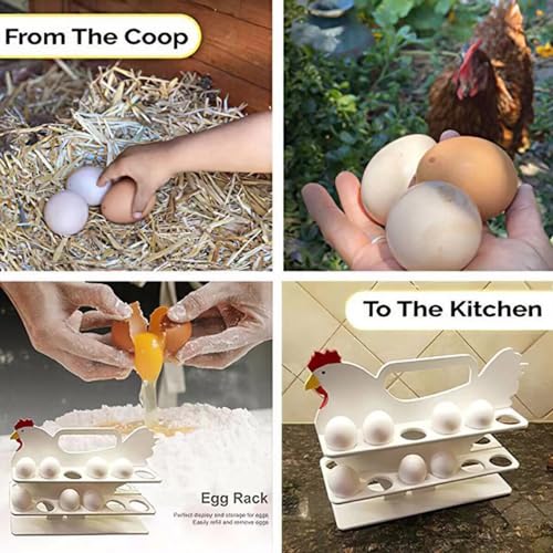 Eibhbuyey Chicken Shaped Wood Stand Wooden Eggs Storage Shelf Convenient Eggs Dispenser Easy to Eggs Kitchenwares