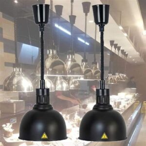 restaurant hanging heating lamp, heat lamp food warmer, stainless steel single-head food heat preservation lamp for food service restaurant kitchen,