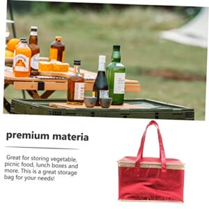 Zerodeko Insulated Bag Portable Food Bag Insulated Tote Bags Insulated Camping Bag Food Warmer Bag Insulated Grocery Bags for Foods Takeout Food Bag with Zipper Pizza Bag Red Film