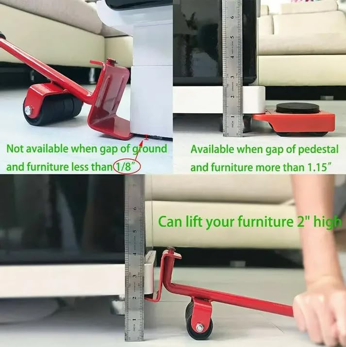 Furniture Lift Mover Tool Set, Cumuul Mr Hercules Furniture Mover, Furniture Movers with Wheels, Furniture Moving Tools - Lifting and Moving System, Furniture Lifters for Heavy Furniture (1 Set)