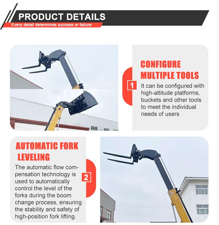 Compact Mini Telescopic Handler for Rough Terrain Operations Telescopic Crane, Portal Handler, Elevated Lift, Articulated Boom Lift, Heavy Lift, Material Handler