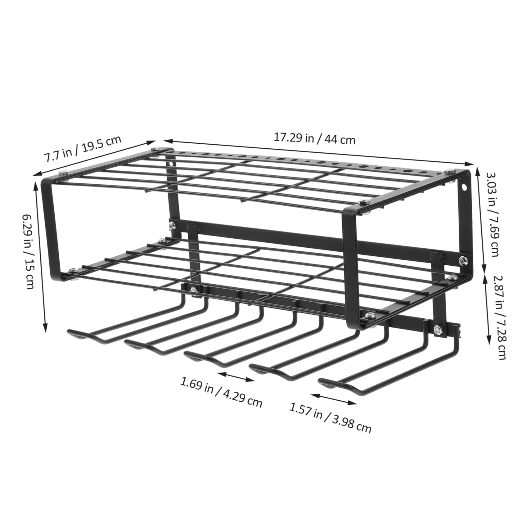Levemolo Electric Drill Storage Rack Peg Board Drill Holder Cordless Drill Screwdriver Electric Eletric Screwdrivers Garage Tool Organizer Garage Organizers and Storage Black Carbon Steel