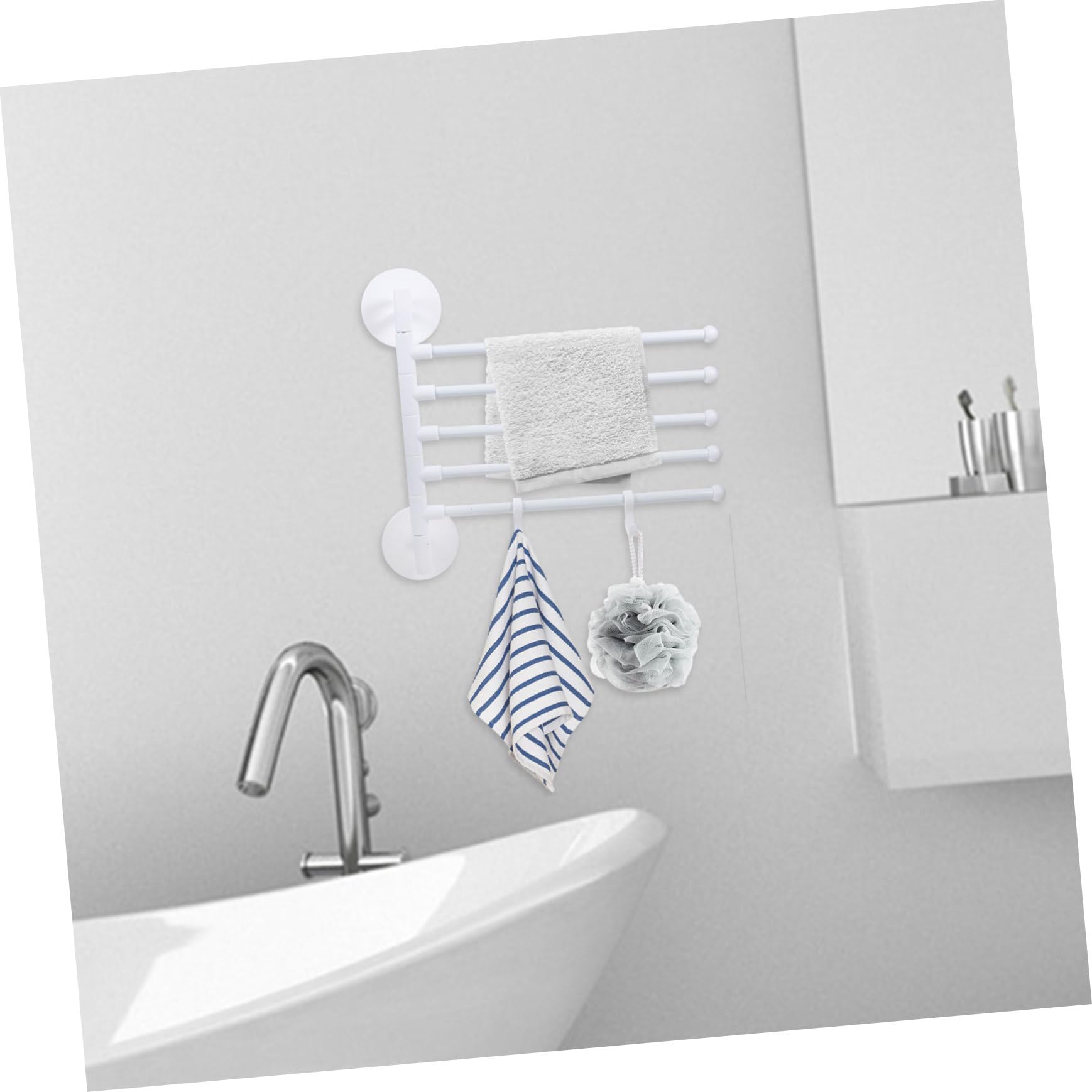 FONDOTIN 1 Set Kitchen Towel Holder Clothes Drying Rack Towels Towel Bar Coat Hangers Towel Rack Toilet Tissue Rack Towel Hanger for Bathroom Hand Towel Hanging Rack Stainless Steel White