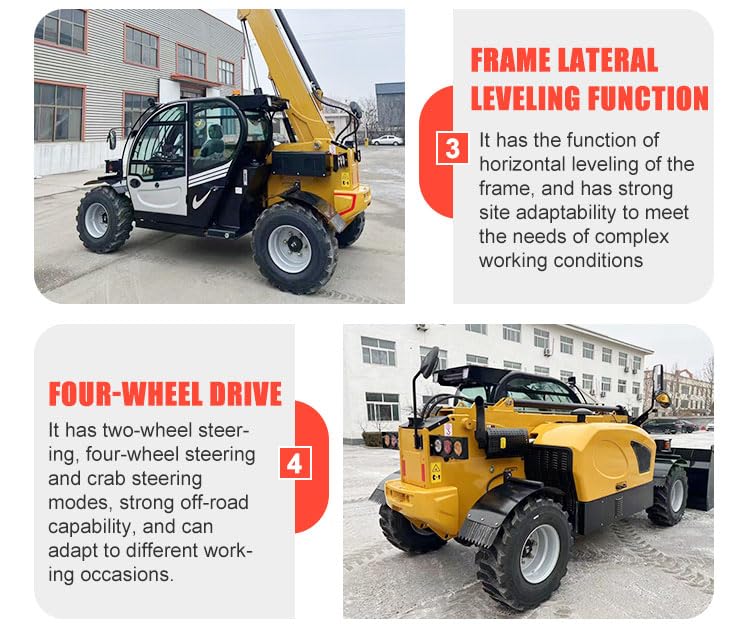 Compact Mini Telescopic Handler for Rough Terrain Operations Telescopic Crane, Portal Handler, Elevated Lift, Articulated Boom Lift, Heavy Lift, Material Handler