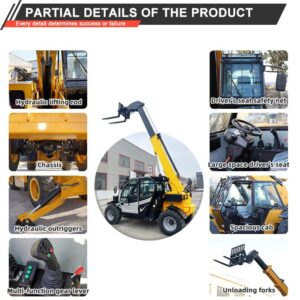 Compact Mini Telescopic Handler for Rough Terrain Operations Telescopic Crane, Portal Handler, Elevated Lift, Articulated Boom Lift, Heavy Lift, Material Handler