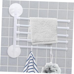 IMIKEYA 1 Set Towel Racks for Bathroom Wall Mounted Clothes Drying Rack Coat Hangers Towel Bar Towels Swivel Towel Rack Hand Towel Racks for Bathroom Bath Towel Rack Towel Rod White Rubber