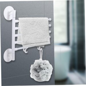 IMIKEYA 1 Set Towel Racks for Bathroom Wall Mounted Clothes Drying Rack Coat Hangers Towel Bar Towels Swivel Towel Rack Hand Towel Racks for Bathroom Bath Towel Rack Towel Rod White Rubber