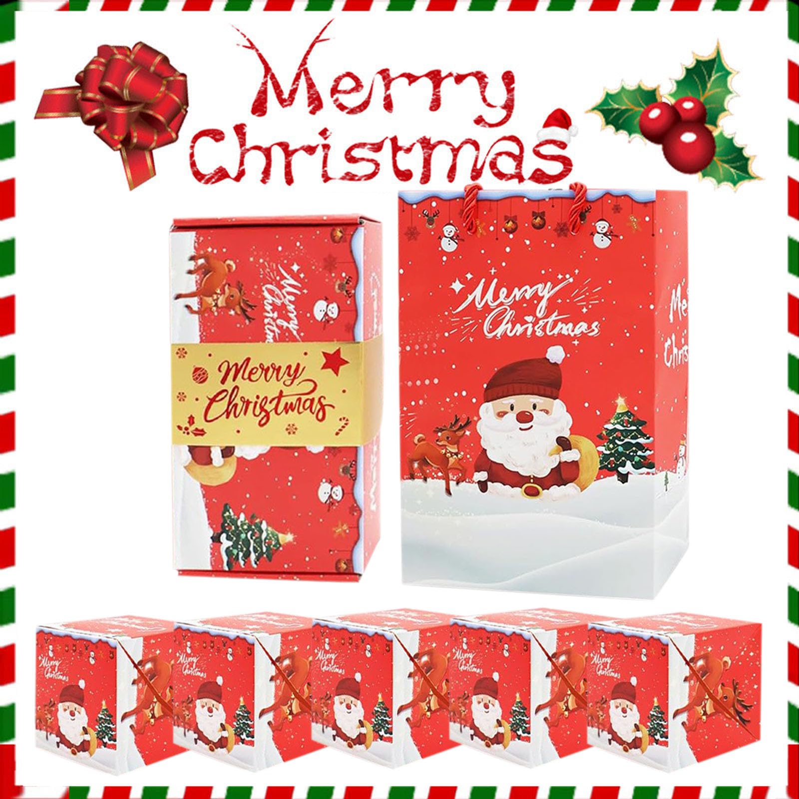 Surprise Gift Box Explosion for Money, 2024 Explosion Gift Box Christmas Gift Boxes, New Merry Christmas Money Holders for Cash, Luxury Folding Pop-Up Surprise Box for Birthday (Red, 6 Box Set)