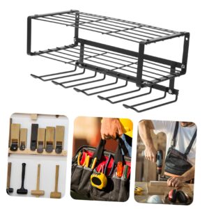 BUGUUYO Electric Drill Storage Rack Cordless Tool Rack Power Tool Holder Drill Holder Wall Mount Garage Tool Organizer Heavy Duty Storage Shelves Tool Organization Carbon Steel Black