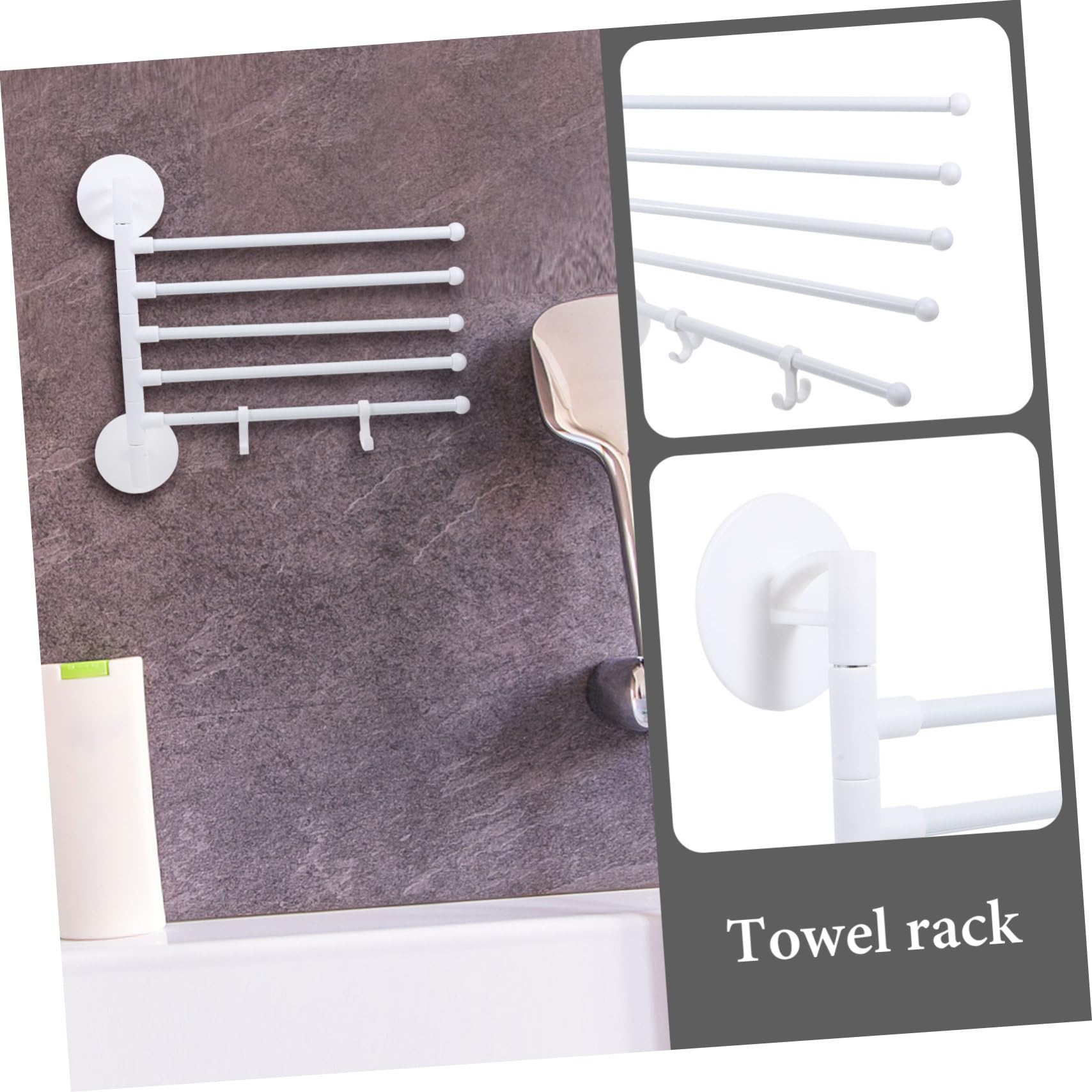 FONDOTIN 1 Set Kitchen Towel Holder Clothes Drying Rack Towels Towel Bar Coat Hangers Towel Rack Toilet Tissue Rack Towel Hanger for Bathroom Hand Towel Hanging Rack Stainless Steel White