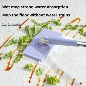 Automatic Cloth Changing Mini Mop, Portable Self-Squeeze Mini Mop Cleaner with 360-Degree Rotating Head for Small Spaces, Durable Stainless Steel Face Towel Mop for Hardwood, Ceramic, Stone