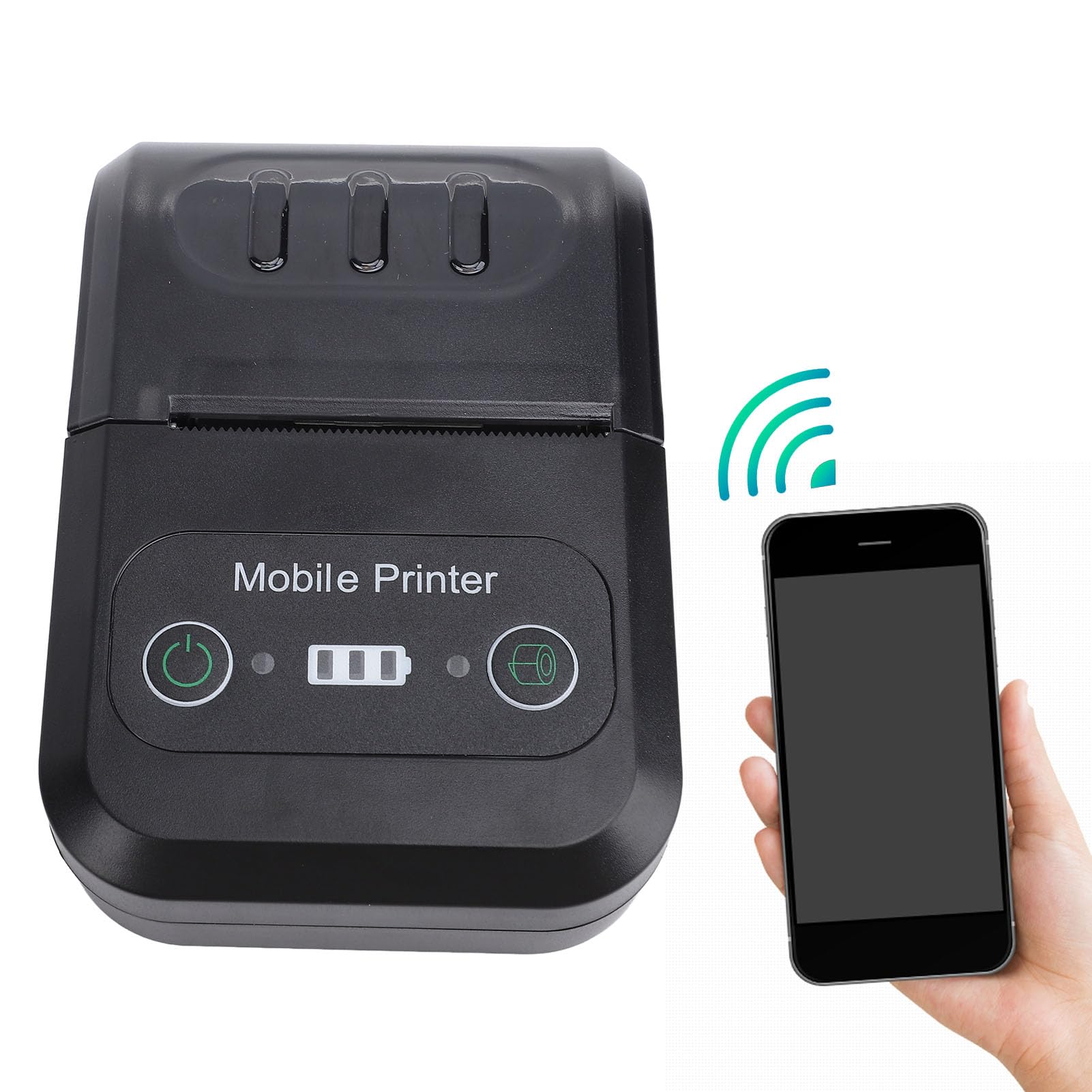 Thermal Receipt Printer, 58mm Portable Bill Paper Printer with for Android, Retail Store Restaurant Businesses, Roll and Folded Thermal Labels