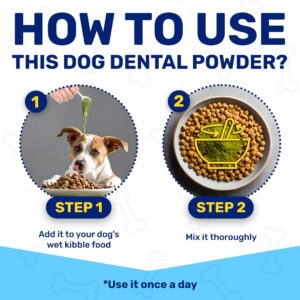 Dog Dental Powder | Dog Breath Freshener | Dog Teeth Cleaning | Plaque Off Powder Dog | Dog Teeth Cleaning Powder | Dental Powder for Dogs Teeth | Canine Plaque Remover | 1.76 Ounces