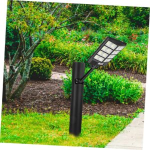 BESPORTBLE 1 Set Solar Street Light Bracket Solar Light Pole Lamp Supply Street Light Pole Street Light Light Support Light Mounting Brackets Lamp Pole Galvanized Steel Black