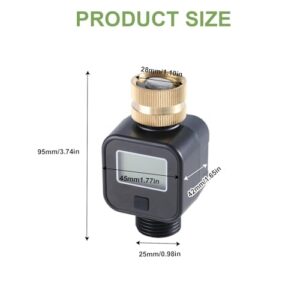 Water Flowmeter With Brass Inlet 3/4'' Thread Flowmeter IP55 Measure Gallon/Liter Consumption And Rate