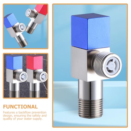 FOYTOKI Toilet Accessory Angle Valves Toilet Valve Angle Valve for Toilet Bathroom Accessory Bathroom Repair Part Angle Valve for Bidet Toilet Part Angle Stop Valve Toilet Supply Red Metal