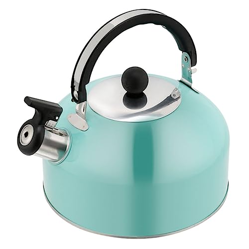 MOLUCKFU Chirping Kettle Tea Kettle for Stove Top Coffee Espresso Maker Kettle Stove Whistling Water Kettle Kettles Mint Green Stove Safe Teapot Camping Water Jug Hot Stainless Steel Blue