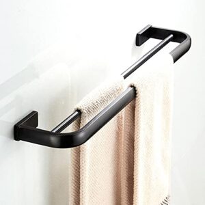 black home wall mounted towel rack wall storage towel for bathroom, bronze bathroom towel bar, antique brass wall mounted towel holder, double towels hanger shelf rack for kitchen