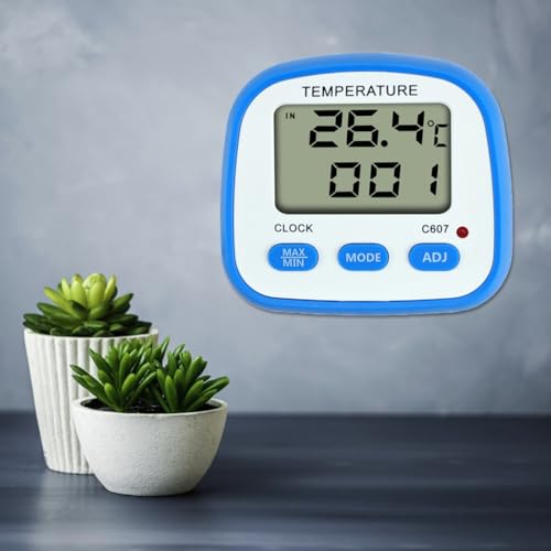 CAZSTYK LCD Electronic Digital Temperature Meter Indoor Outdoor Alarm Clock