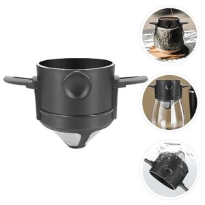 CRAFTHROU 1 PC Coffee Funnel Tea Filter Coffee Drip Filter Manual Espresso Maker Cone Filter Cup Tea Strainer Espresso Dripper Cafeteras Expresso Single Cup Coffee Filter Portable Black Abs