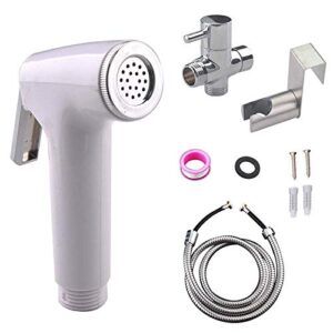 jiytg toilet brush hand held bidet sprayer stainless steel spraye toilet bidet shower head with hose and bracket holder bidet spray gun set