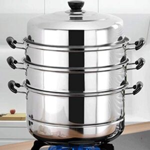 4 Layer Stainless Steel Thicken Steamer Pot Steam Pot Boiler Induction Cooker Steaming Pot Soup Pot for Kitchen Cookware Tools