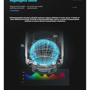Colorimeter, SR210 Spectrophotometer Colorimeter, Plastic Paint Textile Printing Spraying Color Detector Reflectivity Meter(SR221 Full-Function 4mm)