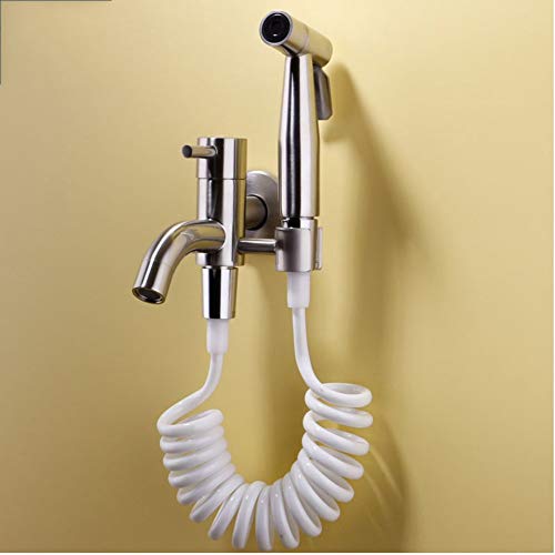 JIYTG Bidet Sprayer 304 Stainless Steel Hand Held Bidet Sprayer Bathroom Kitchen Toilet Faucet Toilet Spray Gun