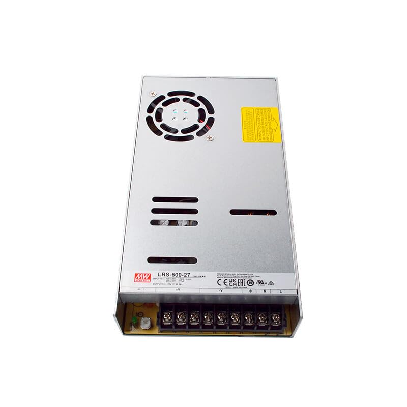 FerroFab LRS-600-27, 600W, 22.2A, 27V High-Efficiency 27V Industrial GradePower Supply, 92% Efficiency, Wide Temp -20~+65℃, 5G Vibration Resistant, Active PFC