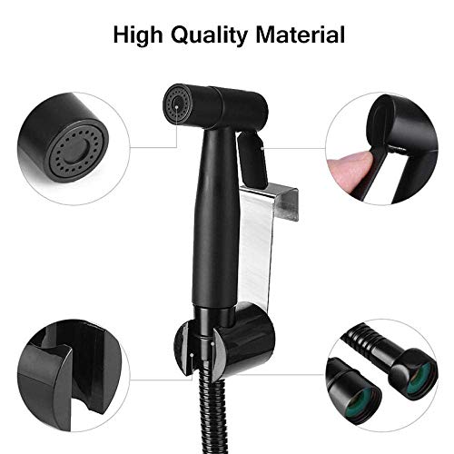 JIYTG Toilet Brush Portable Handheld Shower Shattaf Bidet Taps Stainless Steel304 Stainless Steel Spray Gun Set Toilet Cleaning Flush Booster Nozzle