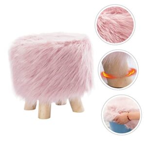 JEWEDECO Plush Footrest Stool Kitchen Step Stool Non-Slip Stool Floor Chair Stools Chairs for Dressers for Furry Floor Foot Rest Potty Training Stool Polyester