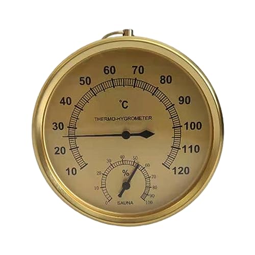 CAZSTYK TH400 11cm Mini Round Gold Hygrometer Humidity Meter Gauge No Battery Needed