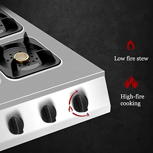 Commercial Gas Stove, Stainless Steel Commercial Canteen Restaurant High-Power Gas Stove, Suitable for Liquefied Gas Casserole Gas Stove,Liquefied gas,D (Natural gas A)