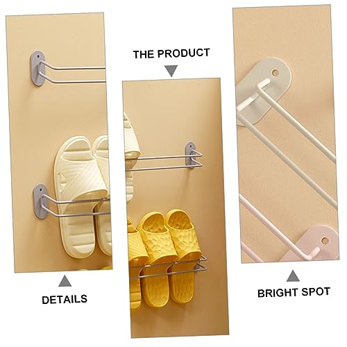 CAXUSD 1pc Shoe Storage Rack Towel Bar Kitchen Towel Storage Holder for Bathroom Wall Shoes Shoe Rack Organizer Wall Mounted Shoe Storage Hanging Towel Rod Blue Carbon Steel