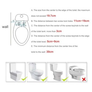 oiakus Left Hand Bidet Toilet Seat Attachment, Bidet Attachment, Hot&Cold Fresh Water Spray Bidet with Self-Cleaning Nozzles, Water Pressure Control, for Non Electric Toilet