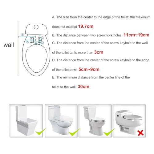 oiakus Left Hand Bidet Toilet Seat Attachment, Bidet Attachment, Hot&Cold Fresh Water Spray Bidet with Self-Cleaning Nozzles, Water Pressure Control, for Non Electric Toilet