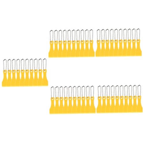 SEWOART 50 Pcs Scraper Scratcher Keychain Tool Scratching Tools Ticket Scratcher Tools Label Scraper Tool Stickers Label Scratcher Ticket Card Labels Yellow Plastic