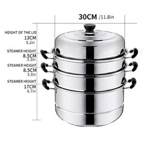 4 Layer Stainless Steel Thicken Steamer Pot Steam Pot Boiler Induction Cooker Steaming Pot Soup Pot for Kitchen Cookware Tools