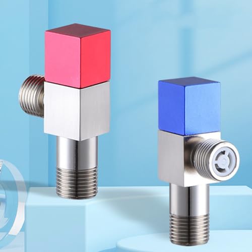 FOYTOKI Toilet Accessory Angle Valves Toilet Valve Angle Valve for Toilet Bathroom Accessory Bathroom Repair Part Angle Valve for Bidet Toilet Part Angle Stop Valve Toilet Supply Red Metal