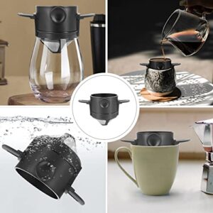 CRAFTHROU 1 PC Coffee Funnel Tea Filter Coffee Drip Filter Manual Espresso Maker Cone Filter Cup Tea Strainer Espresso Dripper Cafeteras Expresso Single Cup Coffee Filter Portable Black Abs