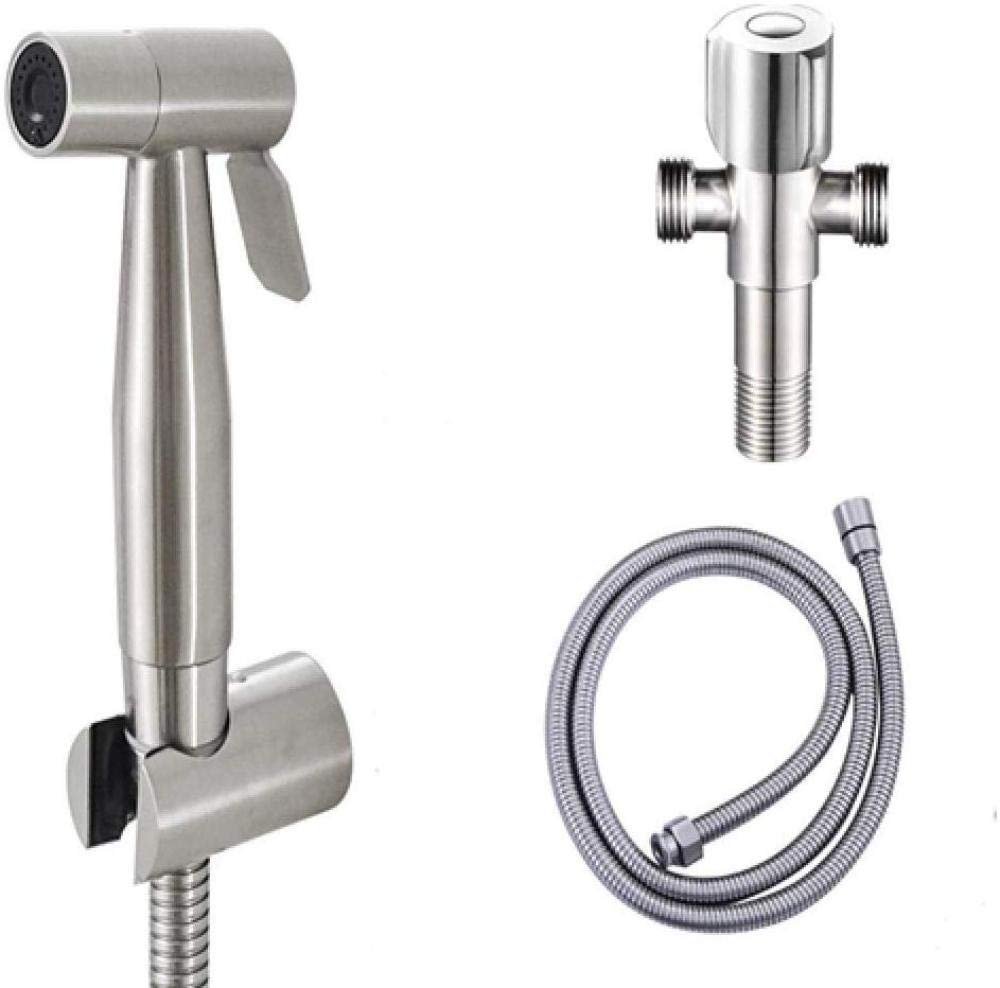 JIYTG Toilet Brush Toilet Handheld Bidet Spray Kit 304 Stainless Steel Bidet Toilet Spray Gun Set Companion Booster Nozzle