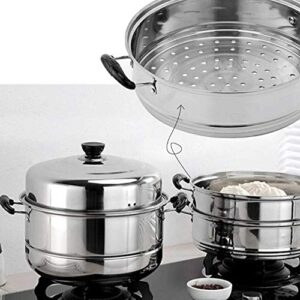 4 Layer Stainless Steel Thicken Steamer Pot Steam Pot Boiler Induction Cooker Steaming Pot Soup Pot for Kitchen Cookware Tools