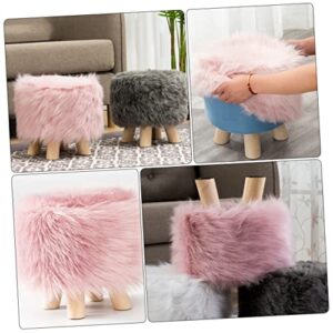 JEWEDECO Plush Footrest Stool Kitchen Step Stool Non-Slip Stool Floor Chair Stools Chairs for Dressers for Furry Floor Foot Rest Potty Training Stool Polyester