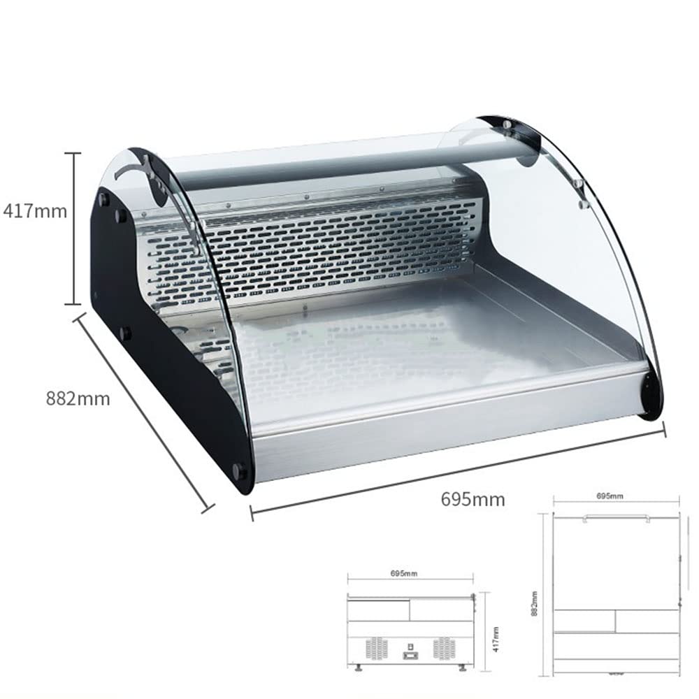 CUTPOIY Fresh-Keeping Restaurant Display Cabinets, Desktop Cooked Food Refrigerated Fresh-Keeping Display Cabinets, Fruit Self-Service Freezers with Front Rear Opening Doors