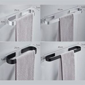 Towel Holder Stainless Steel Towel Holder Rack Hanger Wall Hanging Bar Organizer for Bathroom and Kitchen Storage Black and Silver