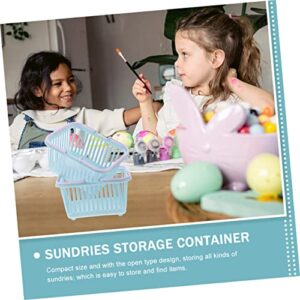 ANDRESLAD 6pcs Storage Basket Sundries Storage Container Sundries Organizer Toy Container Fruit Containers Bathroom Desktop Baskets Toys Storage Organizer Basket for Office Sky-blue Plastic