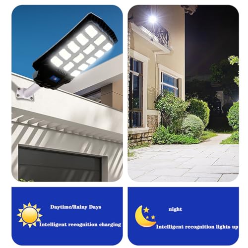 BVFNKQSC Outdoor Waterproof Solar Street Light, 800W Solar Parking lot Light, LED Wide-Angle Light, with Motion Sensor IP67 Waterproof Commercial Lighting,800W